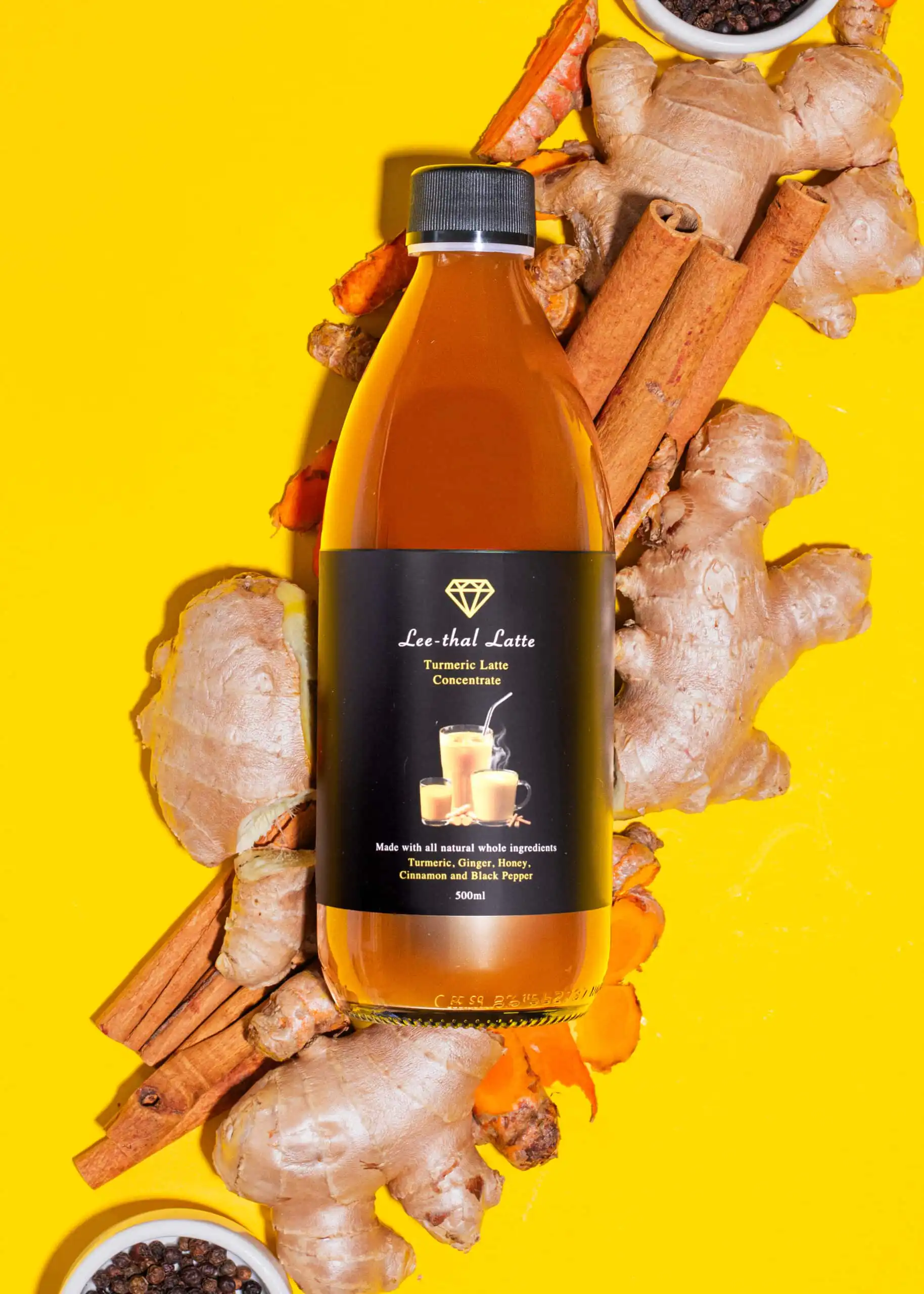 Tumeric Latte flat lay Lee-thal Latte, turmeric latte concentrate - Image 1
