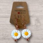 Dangle Earring - White Flower