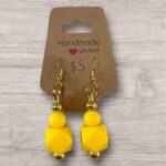 Dangle Earring - Yellow Geometric