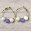 Hoop Earrings - Purple and White (Small Hoops)