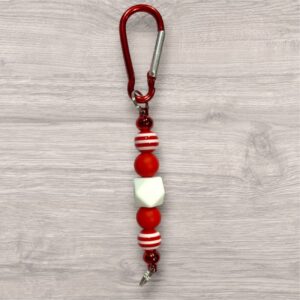 Clip Keyring - Red Stripes