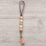 Clip Keyring - Orange Flowers