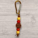 Clip Keyring - Red and Yellow Sparkles