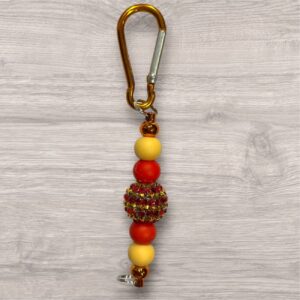Clip Keyring - Red and Yellow Sparkles