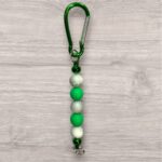 Clip Keyring - Green with Stripes