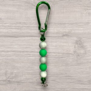 Clip Keyring - Green with Stripes