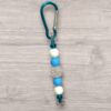 Clip Keyring - Blue and White with Crystal-Like
