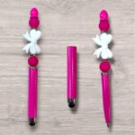 Stylus Pen/Regular Pen - Pink with White Bow