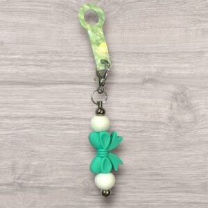 Drink Bottle Straw Decoration - Blue/Green Bow