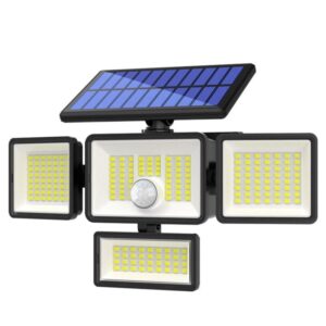 208 LED Multi-Angle Solar Powered Motion Sensor Outdoor Light, 208 LEDs, 3 x Lighting Modes