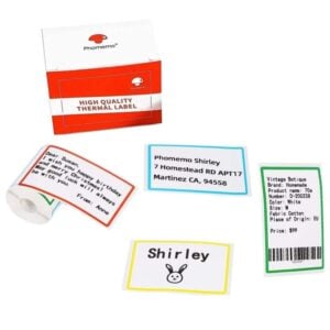 50x80mm Phomemo Pre-Cut Direct Bordered Thermal Label Roll, Multi-colour, 100 Labels per Roll