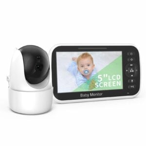 5" LCD Video Baby Monitor and Pan/Tilt Camera, 2-Way Talk, Lullaby, Temp Monitoring