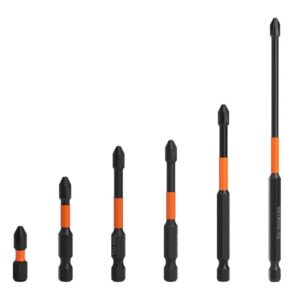 6 Piece 1/4" Phillips Head Screwdriver Bit Set, Assorted 25-150mm Length