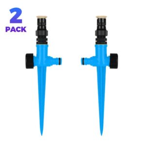 2 Pack - 360 Spike Garden Sprinkler, Connect multiple sprinklers together