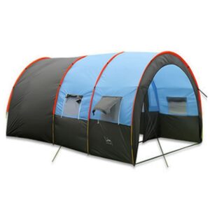 6-8 Person Large Tunnel Tent, 3 Rooms, 210T Outer + 190T Inner Cloth, 5 Windows