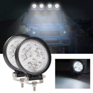 2 PACK -15W LED Machinery/Vehicle 4" Floodlight, 10V-30Volt, Mounting Bracket, Round Shape