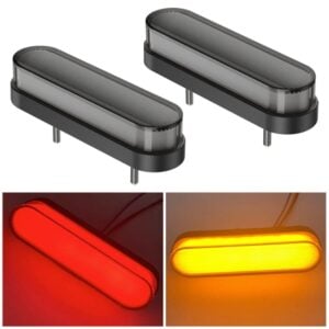 (2 Pack) 32 LED Truck/Trailer Tail Light Kit, 99mm Long, 12V-24V, Tail/Brake Red OR Amber Turn Signal