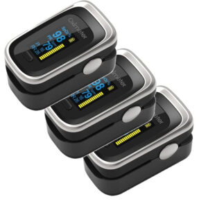3 PACK - Oximeter Finger Pulse Monitor, US FDA Approved, Oxygen/Pulse/RR/PI readings