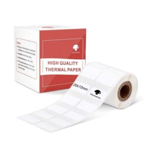 20x10mm Phomemo Pre-Cut Thermal Label Roll, White, 600 Labels per Roll
