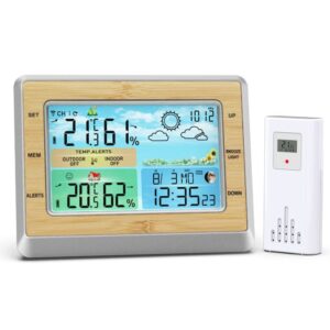 8829A Indoor/Outdoor Wireless Weather Station, 6" Screen, Alerts, Alarm Clock and Calendar