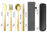 Korean Style Stainless Steel Outdoor Cutlery Set with Storage Box or Bag - Image 7