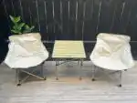 Outdoor Seating Set: Two Moon Chairs and One square Table outdoor, camping - Image 3