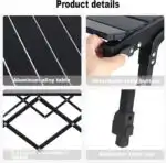 Aluminium Height Adjustable Egg Roll Camping Table – Portable Outdoor Table 89cm - Image 3