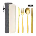 Korean Style Stainless Steel Outdoor Cutlery Set with Storage Box or Bag - Image 5