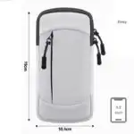 Waterproof Running Armband Phone Holder – 2 Pocket Sports Wrist Wallet for Gym & Outdoor Exercise (Fits up to 6.8” phone) - Image 3