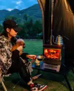 Wood Burning Stove – Outdoor Winter Heating Stove with Fire Viewing Glass - Image 15