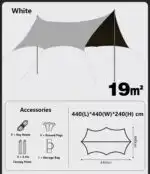 Camping Black-Glue Coating Canopy – Portable Beach & Outdoor Sun Shelter - Image 8