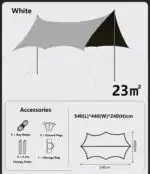 Camping Black-Glue Coating Canopy – Portable Beach & Outdoor Sun Shelter - Image 11