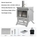 Wood Burning Stove – Outdoor Winter Heating Stove with Fire Viewing Glass - Image 2