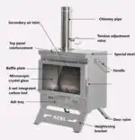 Wood Burning Stove – Outdoor Winter Heating Stove with Fire Viewing Glass - Image 5