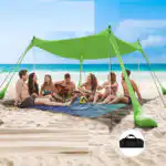 Beach Canopy with 4 Aluminium Poles – UPF 50+ Large Portable Sun Shelter (300 × 300 cm) - Image 7