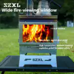 Wood Burning Stove – Outdoor Winter Heating Stove with Fire Viewing Glass - Image 12