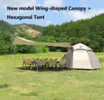 Pop-up Hexagonal Double-Layer Waterproof Tent + Winged Canopy