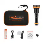 OrcaTorch ZD710 Zoomable Dive Torch – 150m Waterproof, 21700 USB-C Rechargeable Light