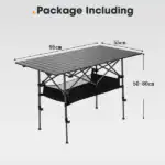 Folding Camping Table – Adjustable Portable Outdoor Table-95cm - Image 2