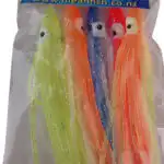 Soft Squid Skirts -10cm  Multi Coloured Lumo - Pack of 5