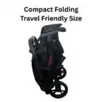 Mico Compact Folding Travel Stroller with Cup Holder and Extra Liner - BLACK - Image 8