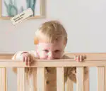 Multifunctional Wooden Co-Sleeper Bassinet Bed + Mattress + 5-piece Bedding + Fold-Out Changing Table - PINK - Image 12