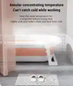 Modern Space-Saving Baby Bathtub with Supportive Pillow and Temperature Reader - Image 18