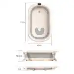 Preorder - Foldable Baby Bath with Digital Thermometer & Newborn Support Rack - GREY - Image 10