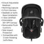Crown Z - Premium Travel System - Reversible Bassinet Stroller + i-Size Reclining Capsule - Image 9
