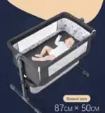 Preorder - Lucca Baby Bassinet Cradle Co-Sleeper Bed with Canopy and Storage Basket - Image 9