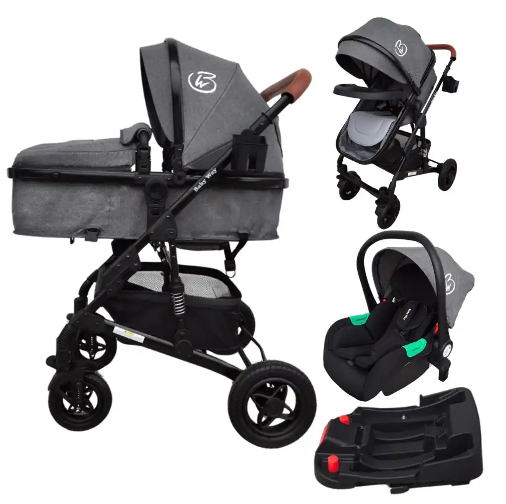 15DD6B50-298F-482C-BC33-E48991F2EE33 Rover Pro - 3 in 1 Stroller, Bassinet, Capsule Combo with Sunshade Sets and Foodtray - GREY - Image 1
