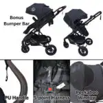 Evolve - 3 in 1 Stroller + Bassinet + i-Size Capsule Travel System with Mattress, Food Tray + Beige Skin - Image 12