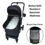 Evolve - 3 in 1 Stroller + Bassinet + i-Size Capsule Car Seat Travel System with Mattress, Food Tray + GREY SKIN - Image 11
