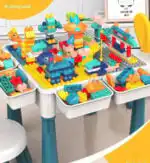 Versatile Children’s Play Activity Table with Chair and Building Blocks - Image 12